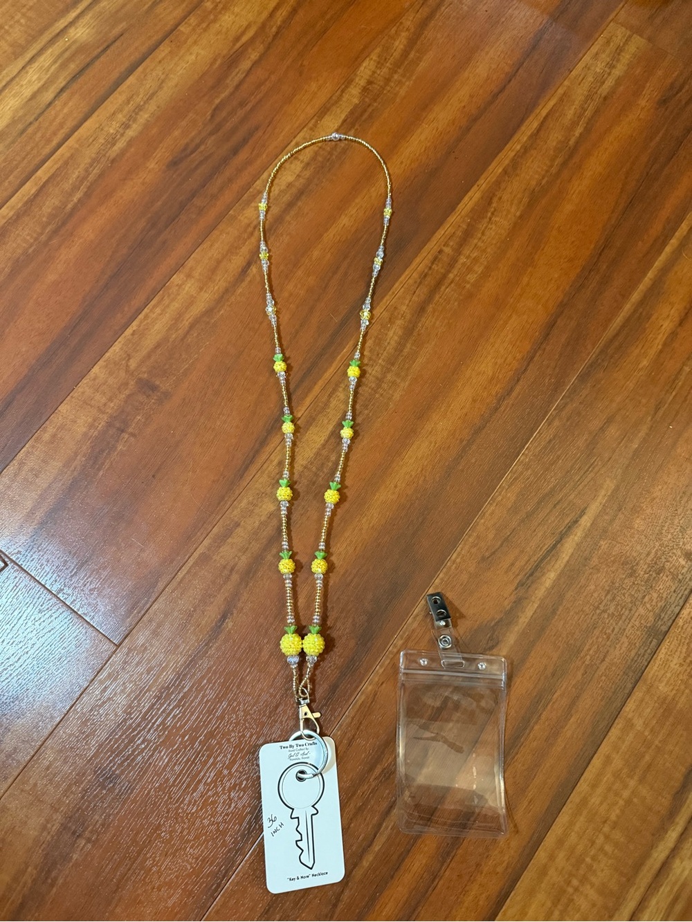 Pineapple Lanyard with Key Card Holder